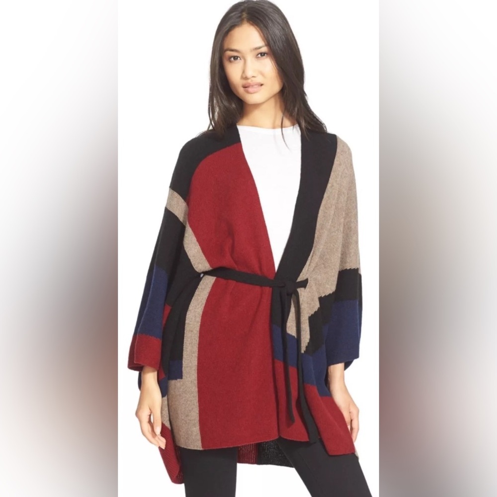 Joie Janello Colorblock Wool Yak Knit Oversized Sweater Size XS